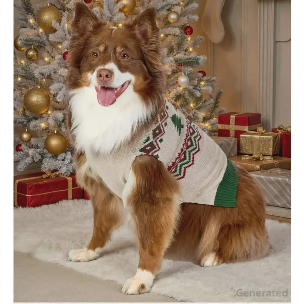 NEW! Vibrant Life Christmas Pet Dog Sweater Costume Size M 20-50lb Red Truck